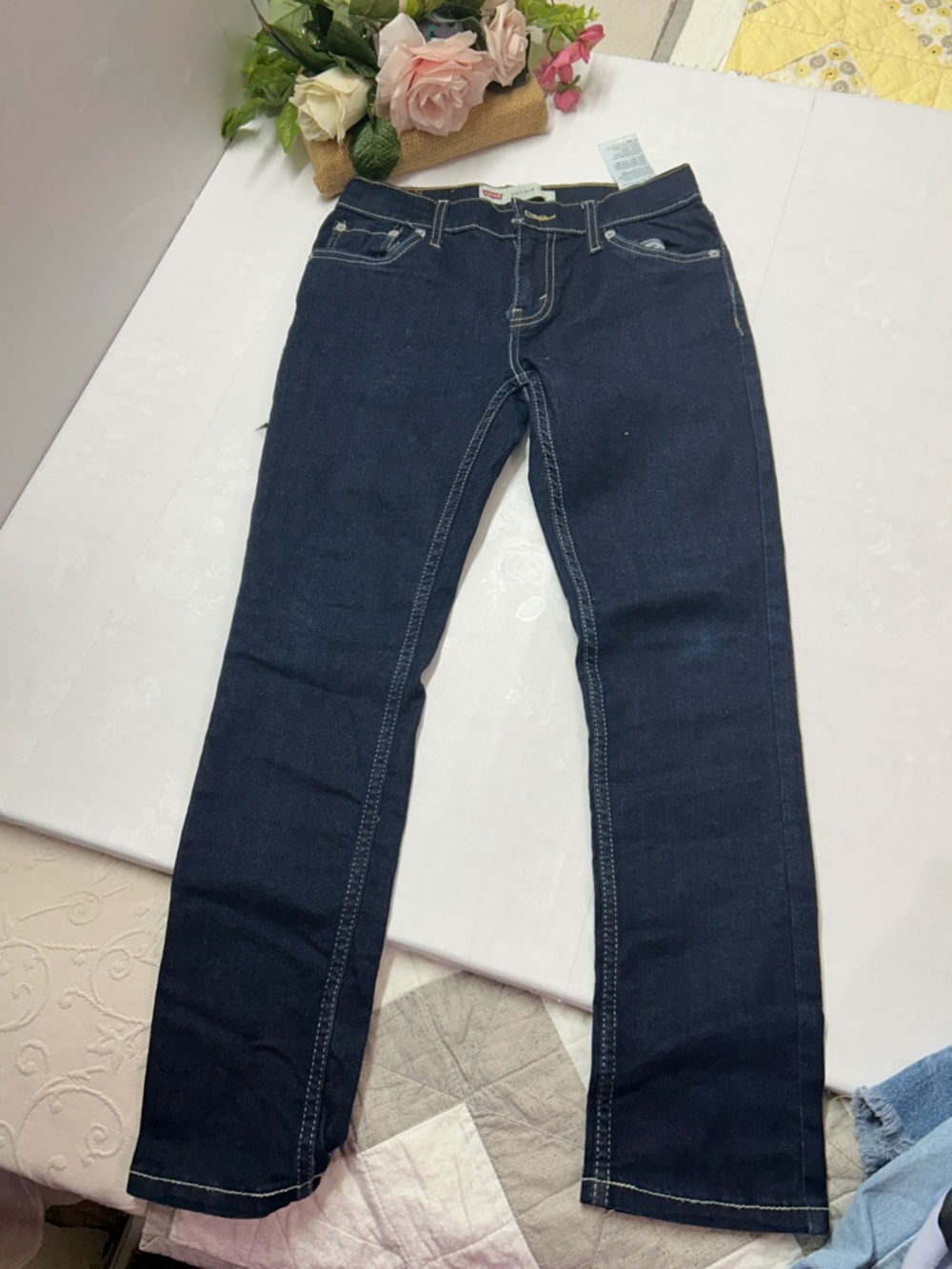Levi's Kids Dark Indigo Straight Leg Jeans - Picture 4 of 5